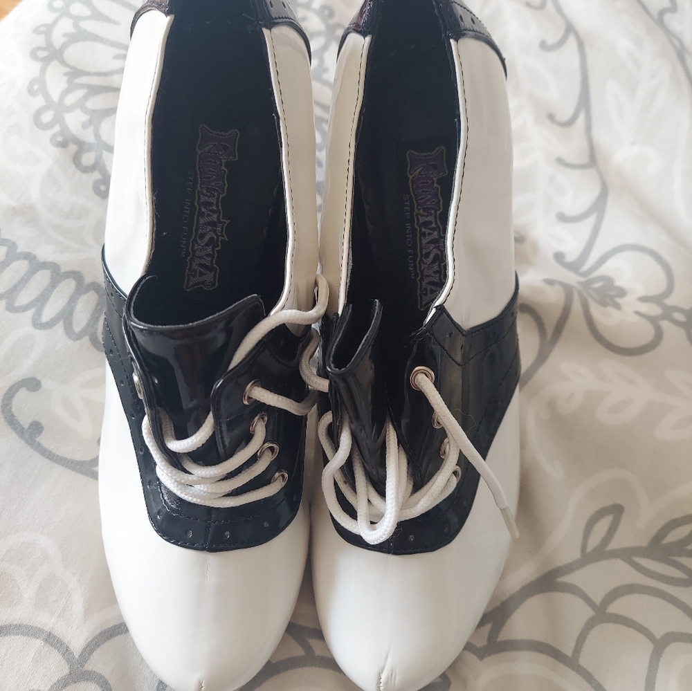 High Heel Saddle Shoes